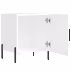 vidaXL Bedside Cabinet Bedside Table Nightstand Bedstand Black Engineered Wood - high gloss white, 2 pcs - Additional view 7