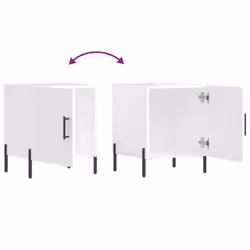 vidaXL Bedside Cabinet Bedside Table Nightstand Bedstand Black Engineered Wood - high gloss white, 2 pcs - Additional view 8