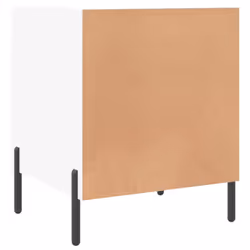 vidaXL Bedside Cabinet Bedside Table Nightstand Bedstand Black Engineered Wood - high gloss white, 2 pcs - Additional view 9