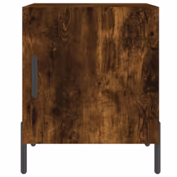 vidaXL Bedside Cabinet Bedside Table Nightstand Bedstand Black Engineered Wood - smoked oak, 2 pcs - Additional view 5