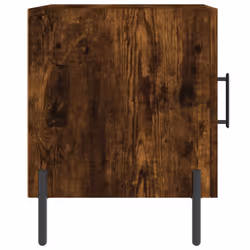 vidaXL Bedside Cabinet Bedside Table Nightstand Bedstand Black Engineered Wood - smoked oak, 2 pcs - Additional view 6