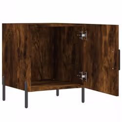 vidaXL Bedside Cabinet Bedside Table Nightstand Bedstand Black Engineered Wood - smoked oak, 2 pcs - Additional view 7