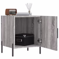 vidaXL Bedside Cabinet Bedside Table Nightstand Bedstand Black Engineered Wood - grey sonoma, 1 pcs