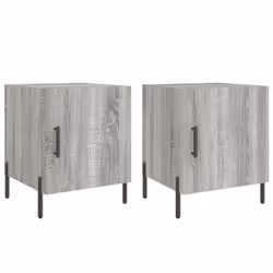 vidaXL Bedside Cabinet Bedside Table Nightstand Bedstand Black Engineered Wood - grey sonoma, 2 pcs