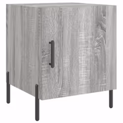 vidaXL Bedside Cabinet Bedside Table Nightstand Bedstand Black Engineered Wood - grey sonoma, 2 pcs - Additional view 4