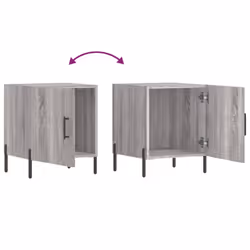 vidaXL Bedside Cabinet Bedside Table Nightstand Bedstand Black Engineered Wood - grey sonoma, 2 pcs - Additional view 8
