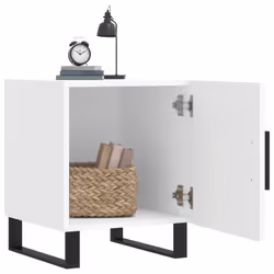 vidaXL Bedside Cabinets Bedside Table 2 pcs Concrete Grey Engineered Wood - white, 2 pcs - Additional view 2