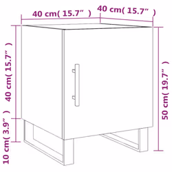 vidaXL Bedside Cabinets Bedside Table 2 pcs Concrete Grey Engineered Wood - white, 2 pcs - Additional view 3