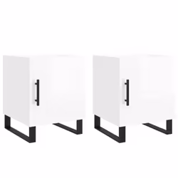 VidaXL 827617, White, Iron, Wood, 400 mm, 400 mm, 500 mm, 2 pc(s)
