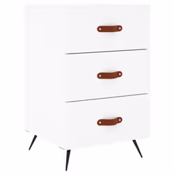 vidaXL Bedside Cabinets Side Table Bed Cabinet Nightstand Engineered Wood - white