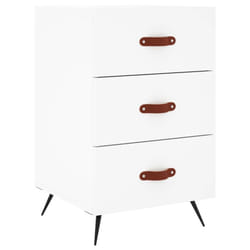 vidaXL Bedside Cabinets Side Table Bed Cabinet Nightstand Engineered Wood - white