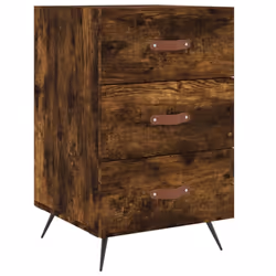 vidaXL Bedside Cabinets Side Table Bed Cabinet Nightstand Engineered Wood - smoked oak