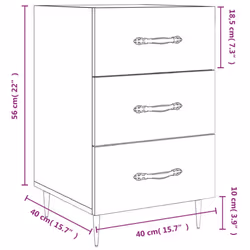 vidaXL Bedside Cabinets Side Table Bedstand Nightstand 2 pcs Engineered Wood - grey sonoma - Additional view 3