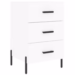 vidaXL Bedside Cabinet Bedside Table Nightstand Smoked Oak Engineered Wood - white