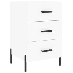 vidaXL Bedside Cabinet Bedside Table Nightstand Smoked Oak Engineered Wood - white