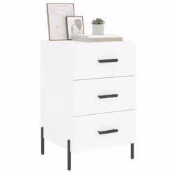 vidaXL Bedside Cabinet Bedside Table Nightstand Smoked Oak Engineered Wood - white