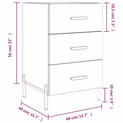 vidaXL Bedside Cabinet Bedside Table Nightstand Smoked Oak Engineered Wood - white