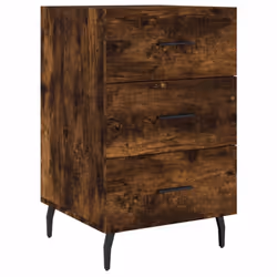 vidaXL Bedside Cabinet Bedside Table Nightstand Smoked Oak Engineered Wood - smoked oak