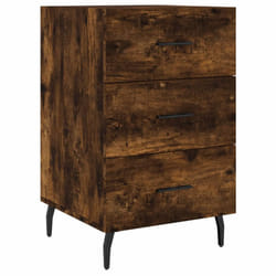 vidaXL Bedside Cabinet Bedside Table Nightstand Smoked Oak Engineered Wood - smoked oak