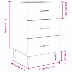 vidaXL Bedside Cabinet Bedside Table Nightstand Smoked Oak Engineered Wood - smoked oak