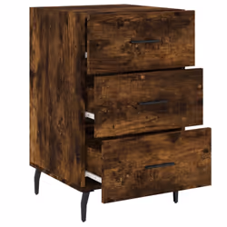 vidaXL Bedside Cabinet Bedside Table Nightstand Smoked Oak Engineered Wood - smoked oak - Additional view 6