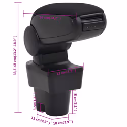 ) vidaXL Car Armrest Center Console for Car Armrest Box Armrest Pad Elbow Rest - peugeot 207/207 sw/207 cc (2006