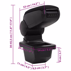 ) vidaXL Car Armrest Center Console for Car Armrest Box Armrest Pad Elbow Rest - peugeot 308 (2007-2013