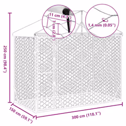vidaXL Outdoor Dog Kennel Dog House Pet Crate with Roof Silver Galvanised Steel - Additional view 4