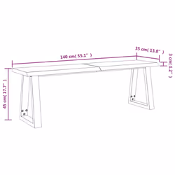 vidaXL Bench Dining Bench with Live Edge Wooden Bench Chair Solid Wood Acacia - Additional view 3