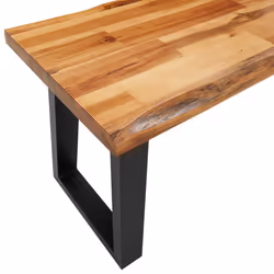 vidaXL Bench Dining Bench with Live Edge Wooden Bench Chair Solid Wood Acacia - Additional view 6