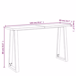vidaXL Console Table Side Table with Live Edge Sofa Table Solid Wood Acacia - Additional view 3