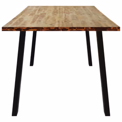 vidaXL Dining Table Dinner Table Wooden Table Kitchen Table Solid Wood Acacia - 150 x 90 x 75 cm - Additional view 4