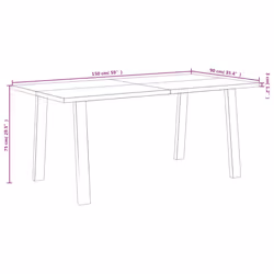 vidaXL Dining Table Dinner Table Wooden Table Kitchen Table Solid Wood Acacia - 150 x 90 x 75 cm - Additional view 8