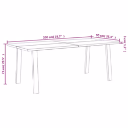 vidaXL Dining Table Dinner Table Wooden Table Kitchen Table Solid Wood Acacia - Additional view 8