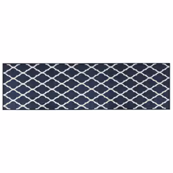 vidaXL Outdoor Rug Floor Carpet Door Mat Washable Floor Rug Reversible Design - navy, 80 x 250 cm