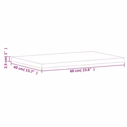vidaXL Table Top Replacement Dining Table Top Rectangular Solid Wood Beech - natural, 60 x 40 x 2.5 cm - Additional view 6