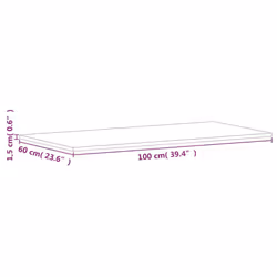 vidaXL Table Top Replacement Dining Table Top Rectangular Solid Wood Beech - brown, 100 x 60 x 1.5 cm - Additional view 3