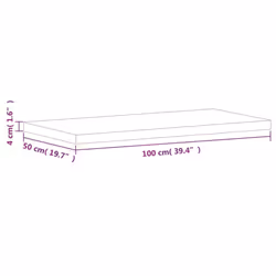 vidaXL Table Top Replacement Dining Table Top Rectangular Solid Wood Beech - brown, 100 x 50 x 4 cm - Additional view 3