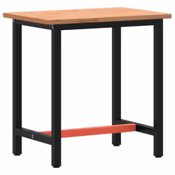 vidaXL Workbench Wooden Work Table Work Bench Tool Solid Wood Beech and Metal - 80 x 55 x 81.5 cm - Additional view 4