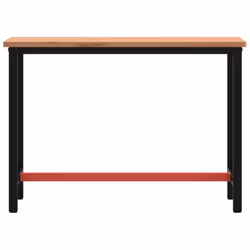vidaXL Workbench Wooden Work Table Work Bench Tool Solid Wood Beech and Metal - 115 x 55 x 81.5 cm - Additional view 2