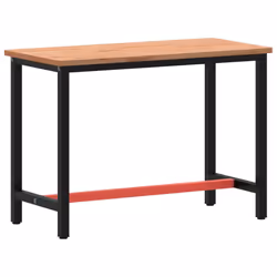 vidaXL Workbench Wooden Work Table Work Bench Tool Solid Wood Beech and Metal - 115 x 55 x 81.5 cm - Additional view 4