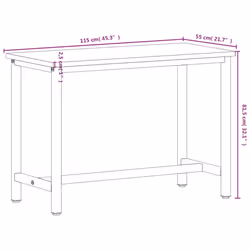 vidaXL Workbench Wooden Work Table Work Bench Tool Solid Wood Beech and Metal - 115 x 55 x 81.5 cm - Additional view 7
