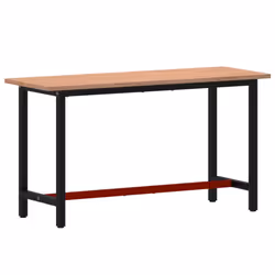 vidaXL Workbench Wooden Work Table Work Bench Tool Solid Wood Beech and Metal - 150 x 55 x 81.5 cm - Additional view 4