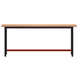 vidaXL Workbench Wooden Work Table Work Bench Tool Solid Wood Beech and Metal - 200 x 55 x 81.5 cm - Additional view 2