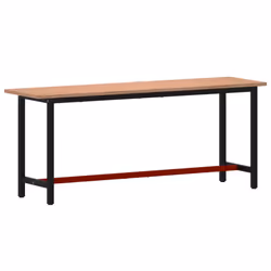 vidaXL Workbench Wooden Work Table Work Bench Tool Solid Wood Beech and Metal - 200 x 55 x 81.5 cm - Additional view 4