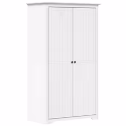 vidaXL Wardrobe Closet Clothes Storage Organiser Room Armoire Solid Wood Pine - white, 101 x 52 x 176.5 cm