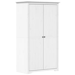 vidaXL Wardrobe Closet Clothes Storage Organiser Room Armoire Solid Wood Pine - white, 101 x 52 x 176.5 cm