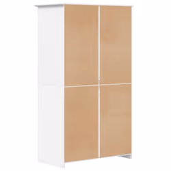 vidaXL Wardrobe Closet Clothes Storage Organiser Room Armoire Solid Wood Pine - white, 101 x 52 x 176.5 cm - Additional view 5