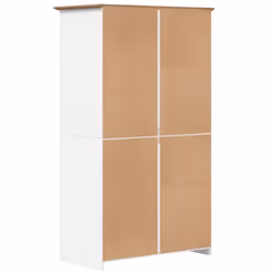 vidaXL Wardrobe Closet Clothes Storage BODO White and Brown Solid Wood Pine - Additional view 5