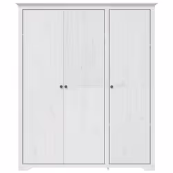 vidaXL Wardrobe Closet Clothes Storage Organiser Room Armoire Solid Wood Pine - white, 151.5 x 52 x 176.5 cm